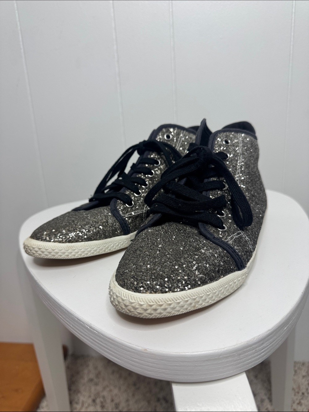Marc by Marc Jacobs silver glitter high top sneakers women’s 37 or 6.5
